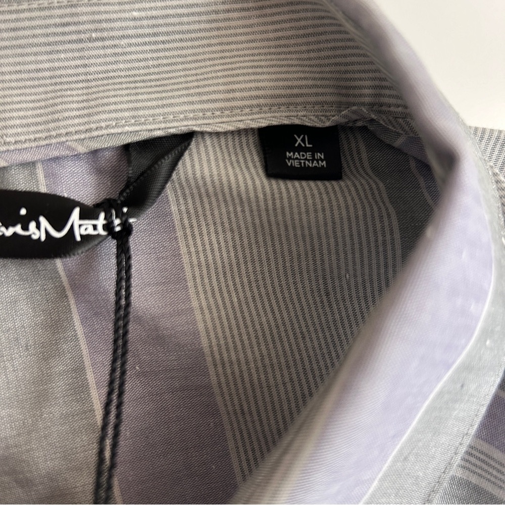 New with defect - Travis Mathew FIST BUMP Size XL Button Down Gray Striped - Picture 7 of 8